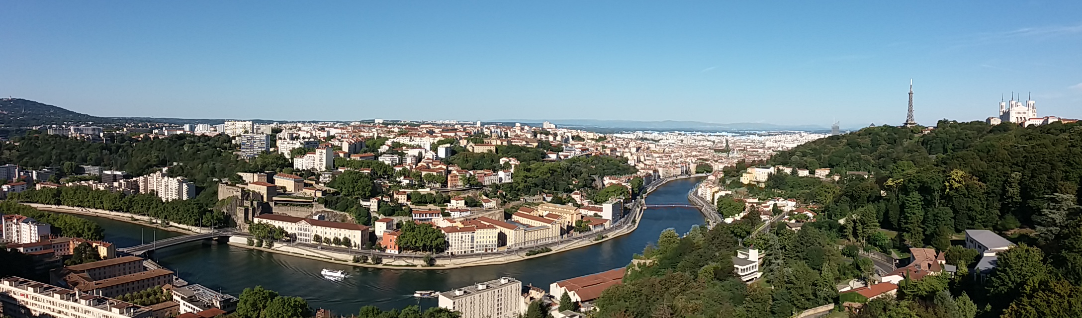 Vue de Lyon et de la Saône depuis la montée de l'Observance